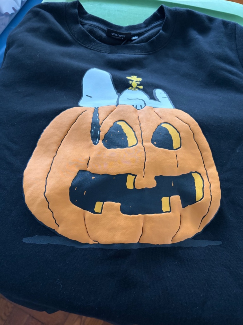 Peanuts Halloween Pumpkin Black Pullover Sweatshirt - Picture 3 of 3